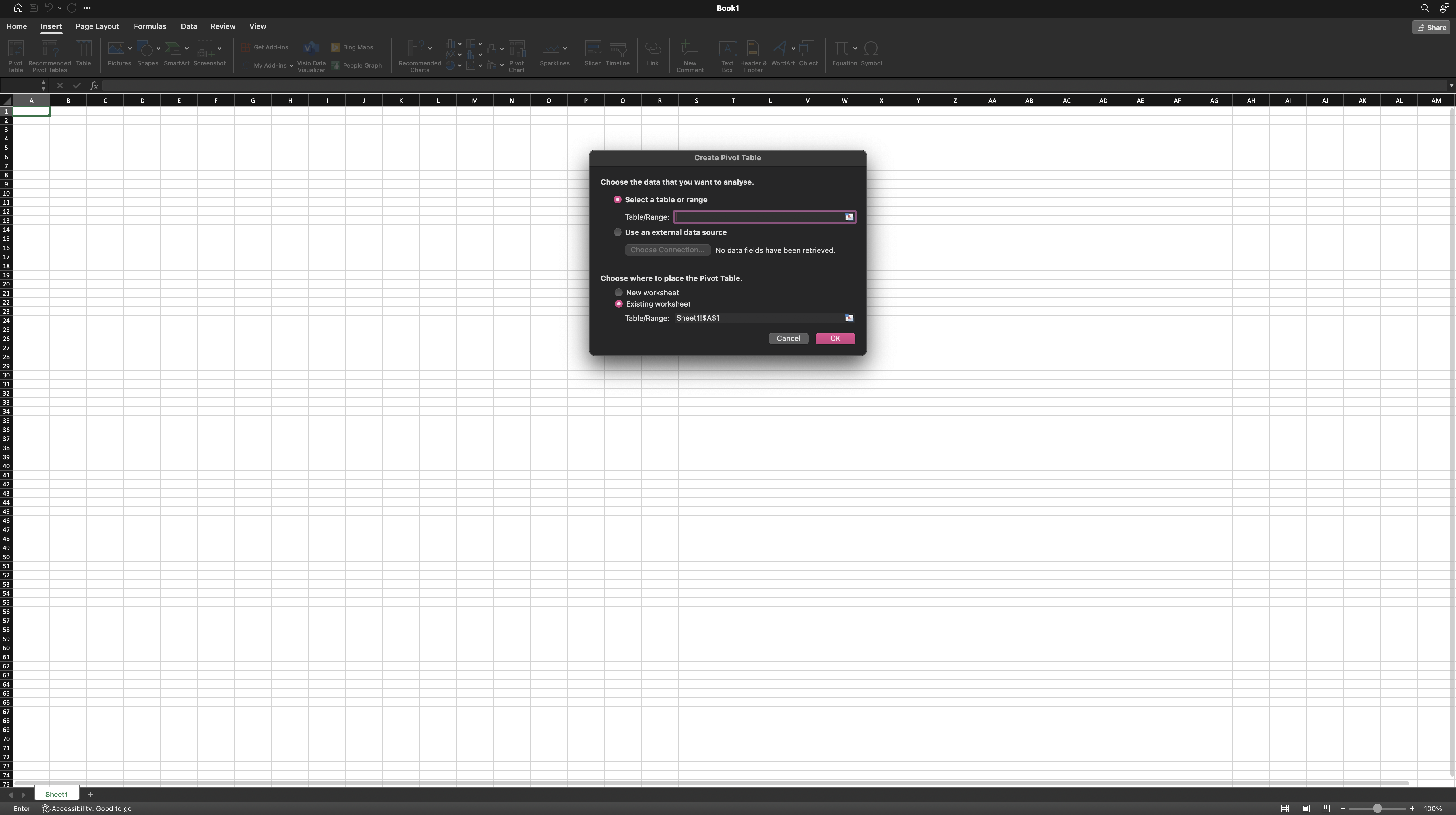 excel pivot table